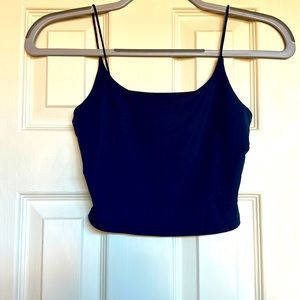 Amazon Cropped Workout Top- Red and Blue